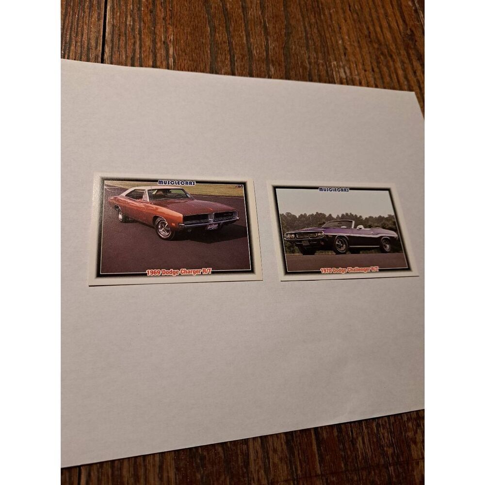 Vintage 92 Collect A Card Musclecar Trading Cards Lot of 2 Dodge Mopar Car Cards